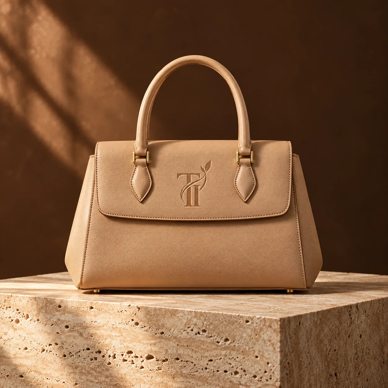 The Becoming Bag — embossed nude purse